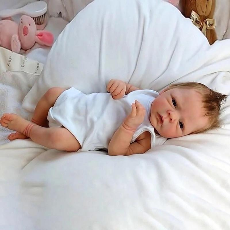 46CM Cute Full Silicone Body Reborn Baby Dolls Handmade Design Vinyl Silicone Lifelike Alive Babies Doll Toys for Kids Girl Birthday Gift