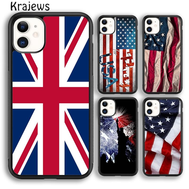Krajews Чехол для телефона с американским флагом Для iPhone 17 Air 16 15 14 plus 11 12 13 pro max coque Оболочка Fundas