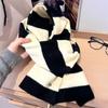 Versatile Casual Warm Contrast Color Scarf Student Knitted Striped Color Matching Korean Couple Scarf