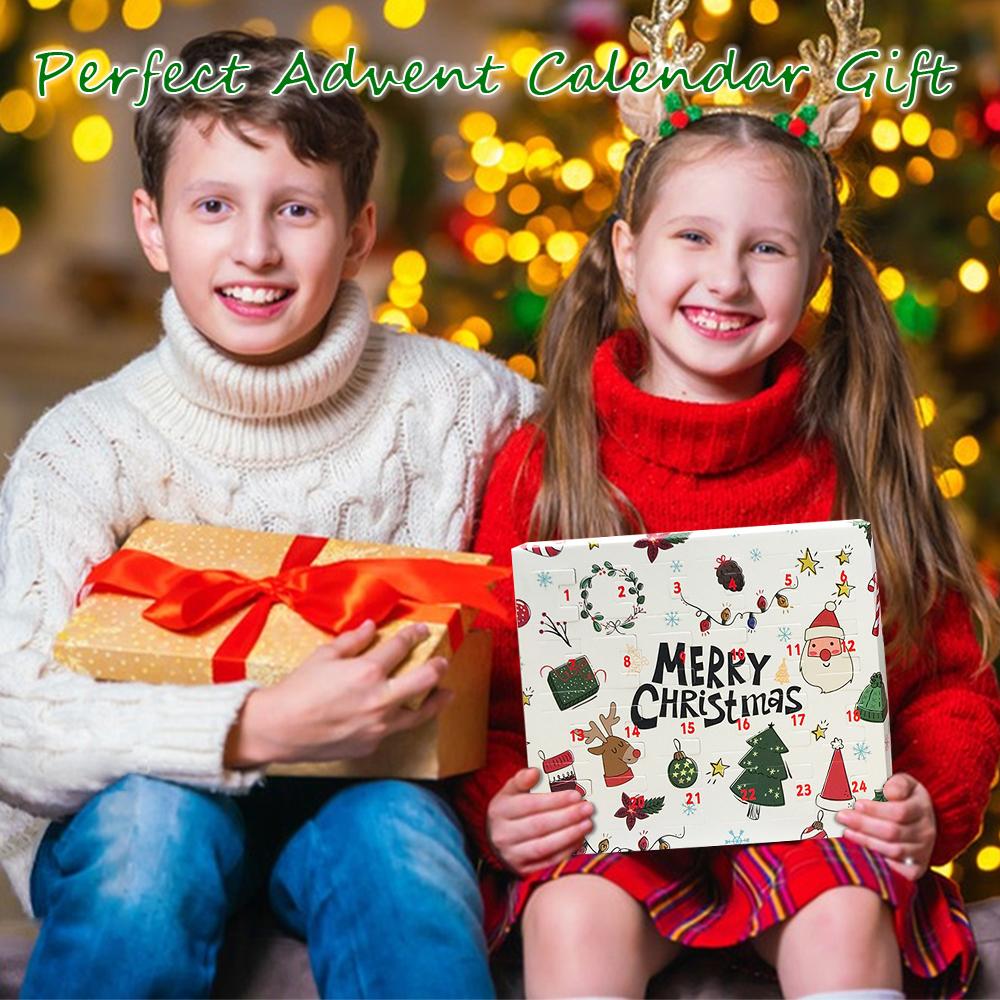 Christmas Advent Calendar Bracelets Girls 24 Days Xmas Countdown Calendar Blind Box DIY Jewelry Making Kit Gift 22 Charm Beads Pendants 2 Bracelets