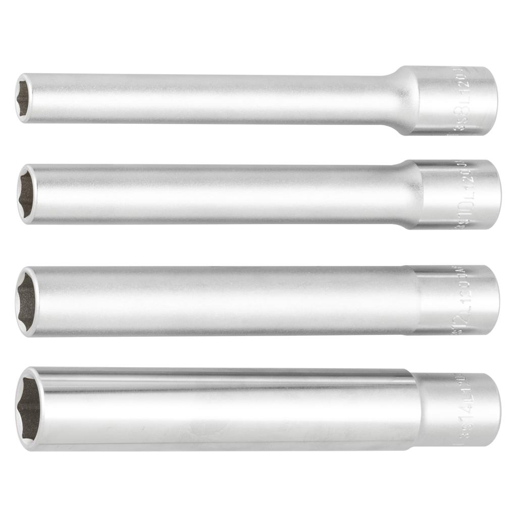 Набор экстрадлинных торцевых головок TONE включает 4 штуки (Шестиугольный) 3SLL400, 9.5мм (3/8") Водить машину,