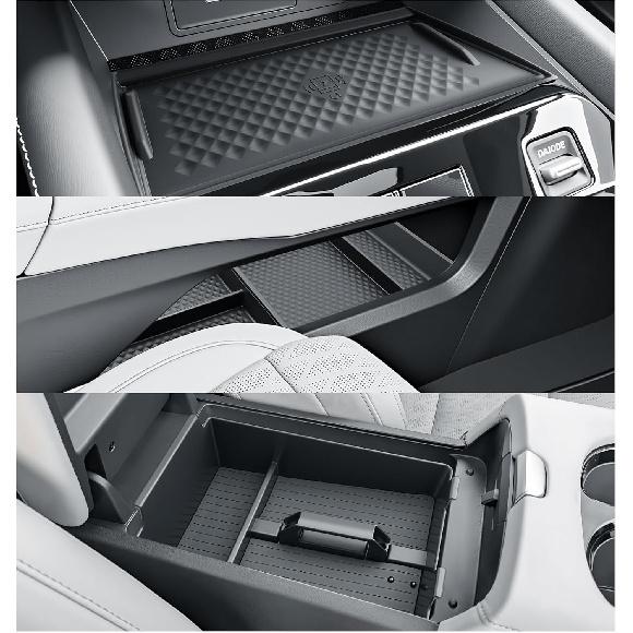 BIBIBO 4Pack for 2025 Nissan Murano Center Console Organizer 2025 Nissan Murano Console Armrest Tray+Wireless Charging Mat +Under Console Trays 2025