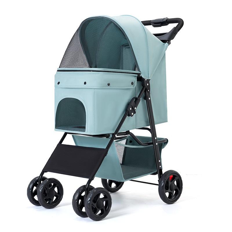 Lightweight Foldable Pet Stroller with Storage Basket, Spacious for 20 - kg Medium Dogs & Cats pet carrier backpack dog carseat