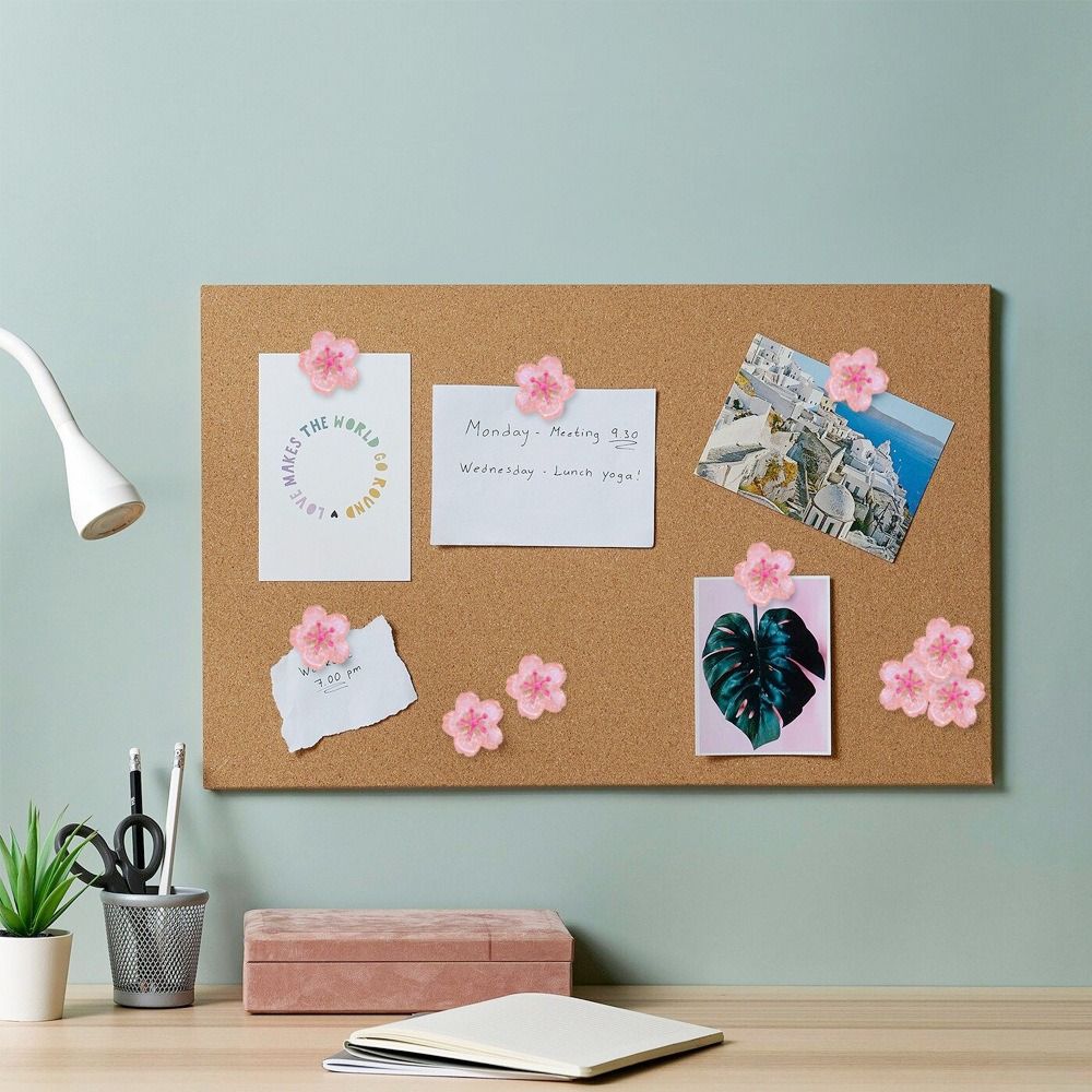 10/20/30Pcs 3D Board Push Pin DIY Pink Flower Push Pins Portable Decorative Studs  Stationery