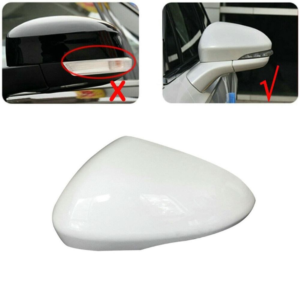 Left Driver Side Rear View Mirror Cover Cap White ABS For Ford Fusion 2013-2021