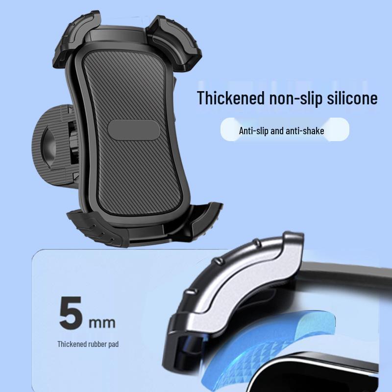 Electric Motorcycle Phone Holder with Four-Claw Grip, Aluminum Alloy