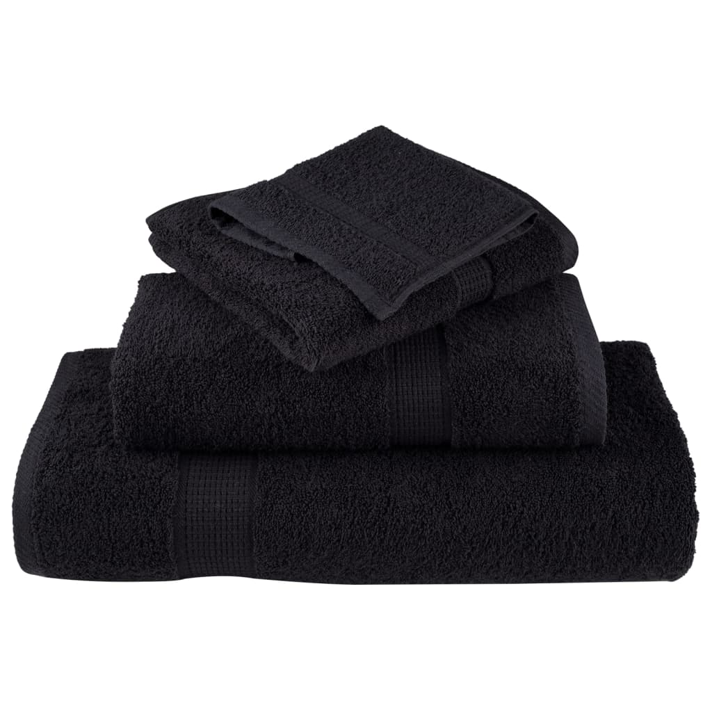 6 piece Premium Towel Set SOLUND Black 600 g m²