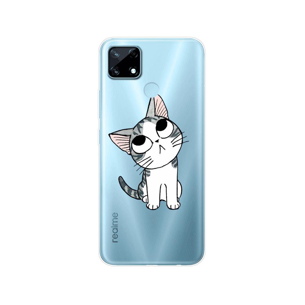 Для Realme C12 C25 C25S 7i Global Чехол Силиконовая задняя крышка для Realme Narzo 20 30A Чехол для телефона ТПУ Мягкий чехол-бампер Etui