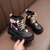Children Ankle Boots for Boys Girls Medium Big Kids Rubber Boots Fashion with Heart Decoration Side Zipper British Style Classic