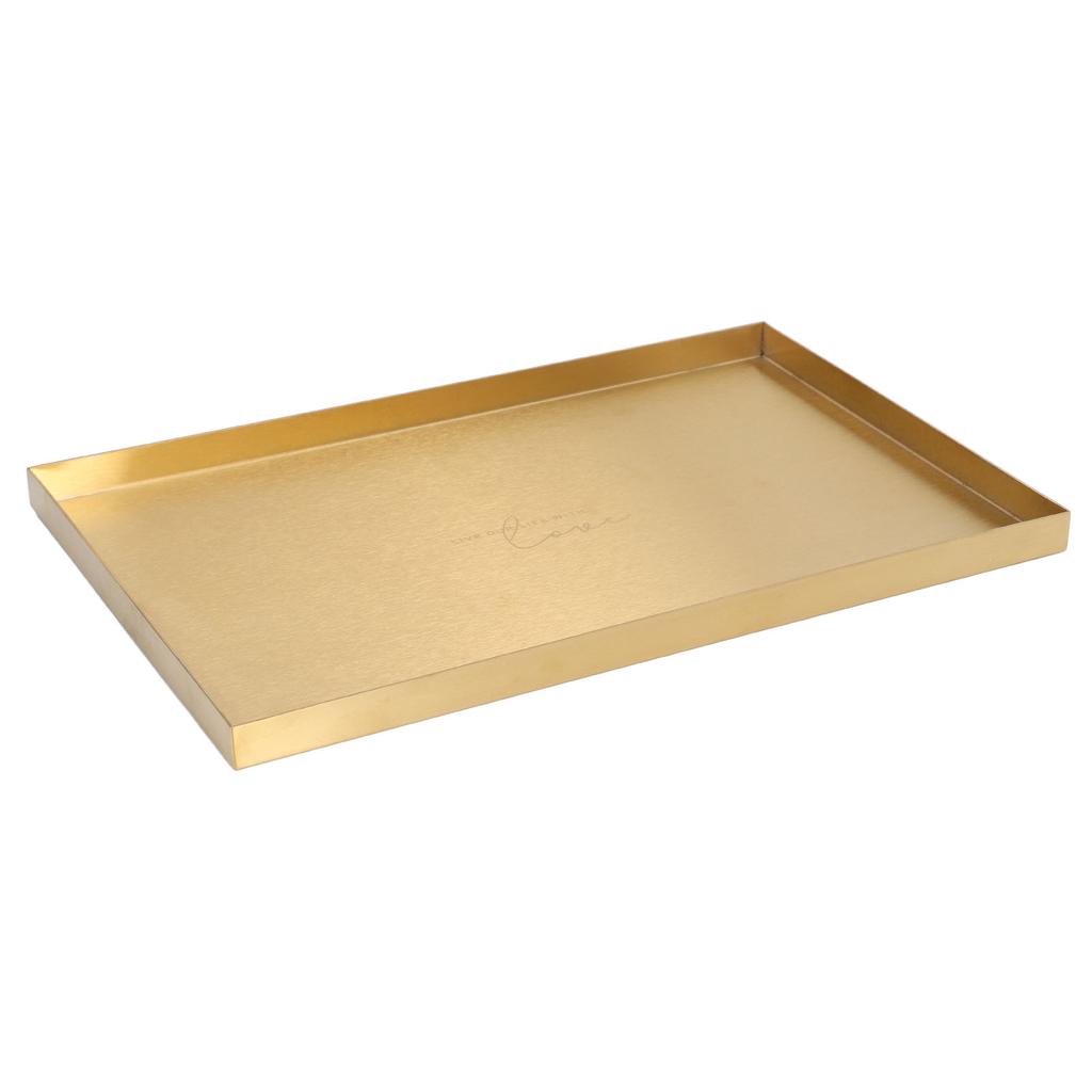 Modern Metal Gold Plate Rectangle Storage Tray Cosmetic Jewelry Display Stainless Steel Tray