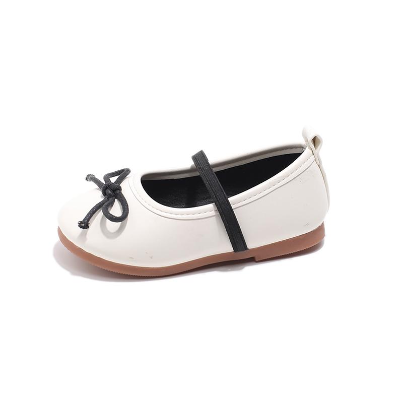 Girls Leather Shoes for Party Wedding Kids Flats Moccasins Shoes with Bow-knot Round Toe Soft Sole Children Princess Shoes