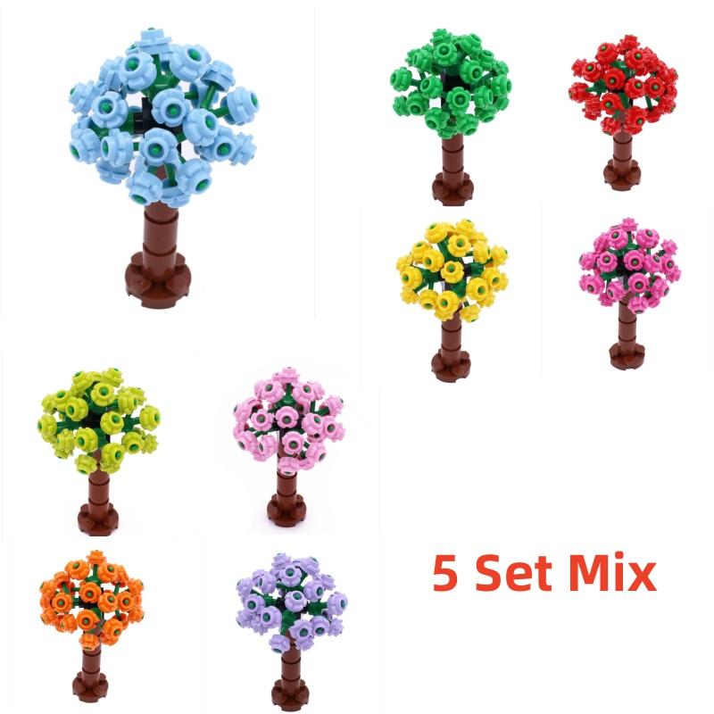 Buildings Blocks Tree Flower Sets City Plant Garden Bonsai Forest Natural City Street View Park Jungle MOC Model Toys For Kids