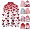 Women's Fashion Crew-neck Casual Long-sleeved Valentine's Day Printed Turtleneck Knitted Top