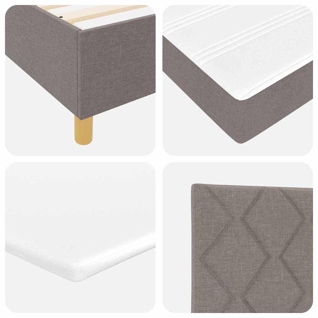 Boxspring bed with headboard Taupe 90 x 190 cm Fabric