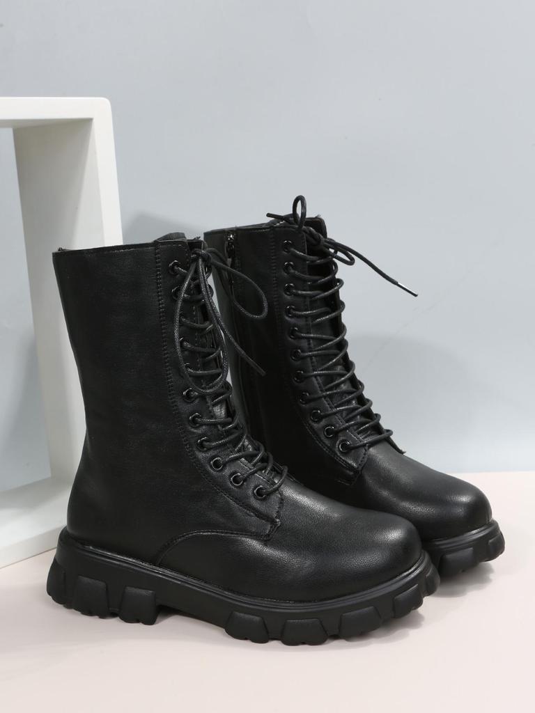 Большие осенне-зимние женские корейские ботинки Martin, круглая толстая подошва, модные мотоциклетные ботинки в британском стиле.