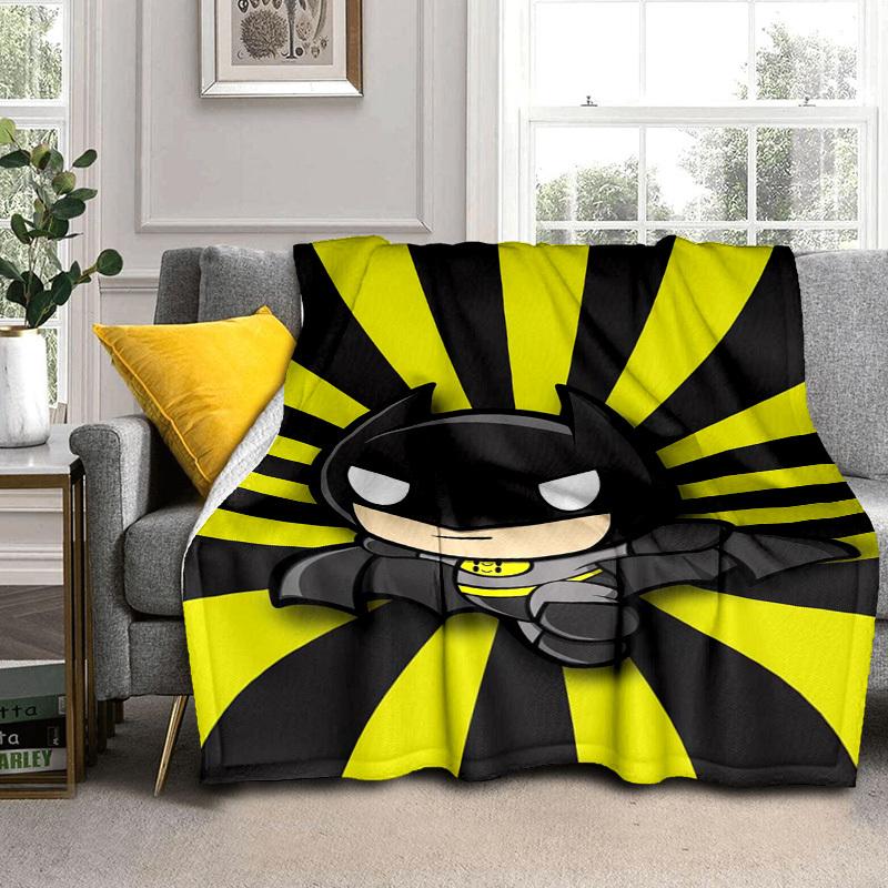 1pc Chibi Batman Wallpaper Cartoon Blanket,Portable Throw for Travel & Camping, All Season Cozy Blanket,Ideal Gift