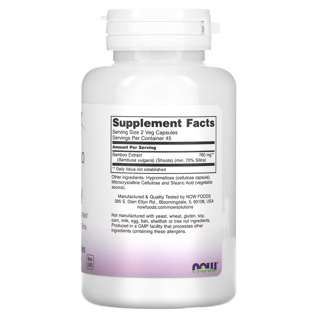 Solutions, Bamboo Silica Beauty, Veggie Capsules, 90 (380Mg per Capsule)