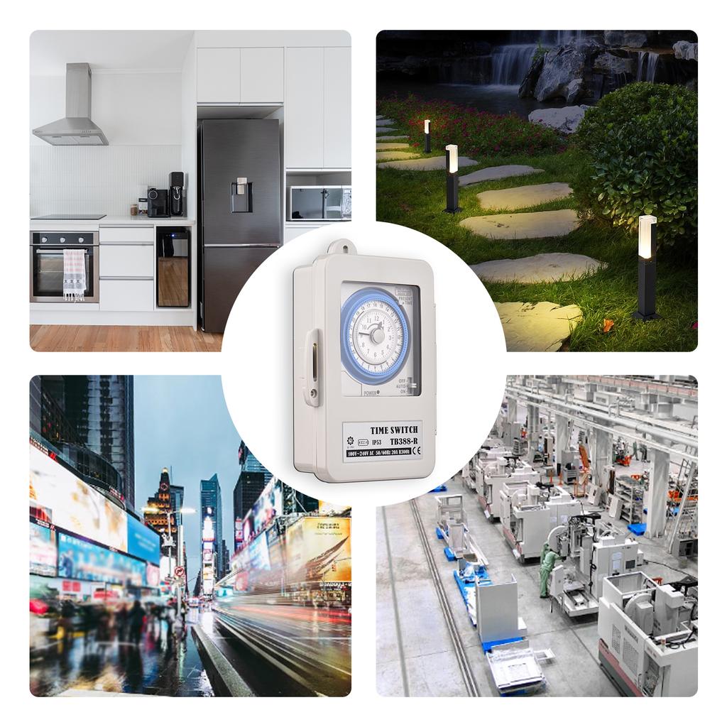 Механический 24-часовой таймер, класс IP53, программируемый электрический таймер, коробка переключателя переменного тока 100-240 В переменного тока