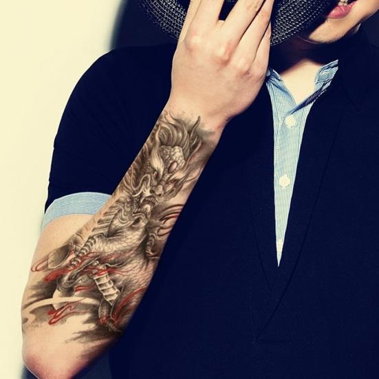 Прохладный Тигр Лев Дракон Рука Плечо Водонепроницаемая Временная Поддельная Татуировка Наклейка