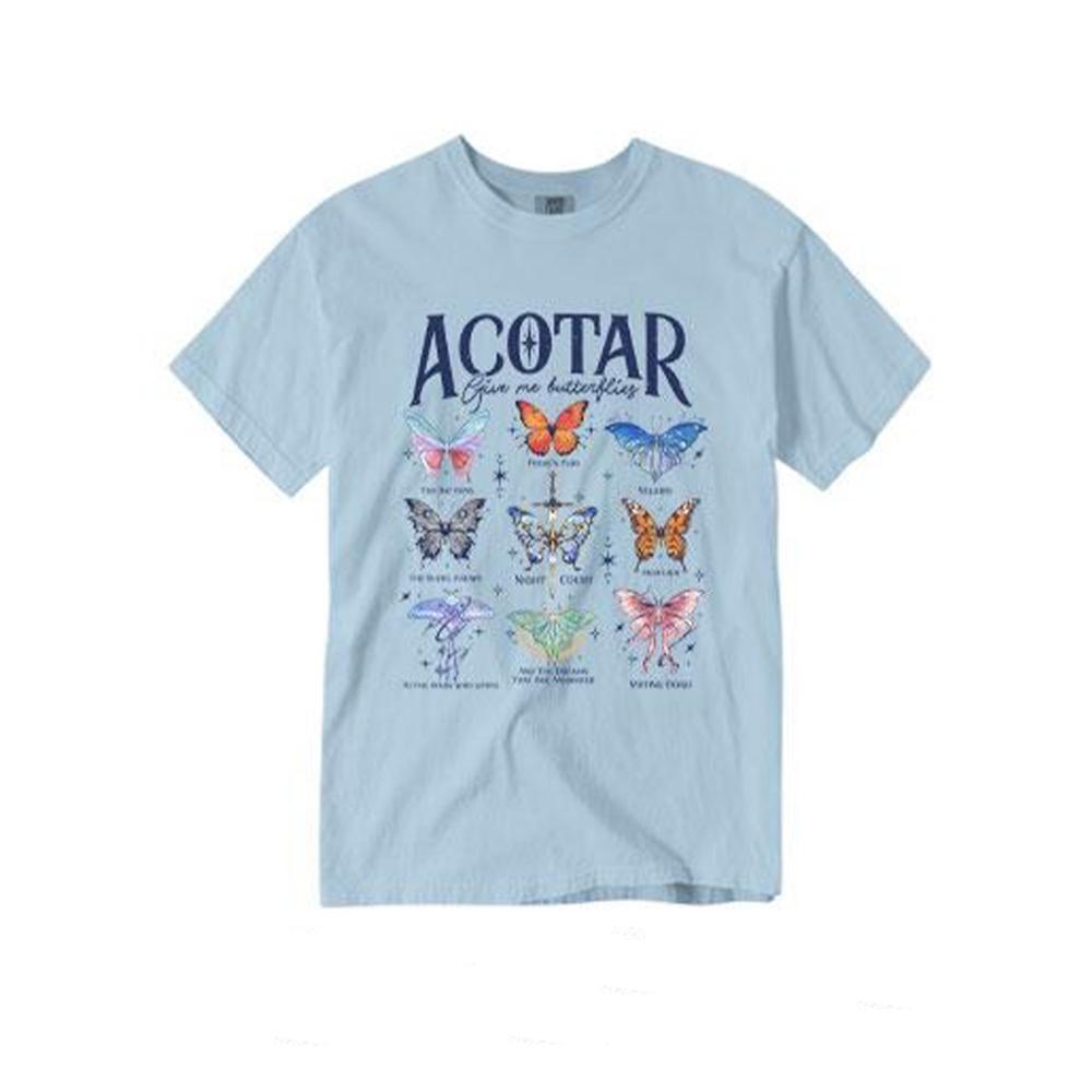 Women Casual Acotar Butterflies Comfort Unisex Tee For Fan Fantasy Funny Acotar Give Me Butterflies Outfit Book Tee Streetwear