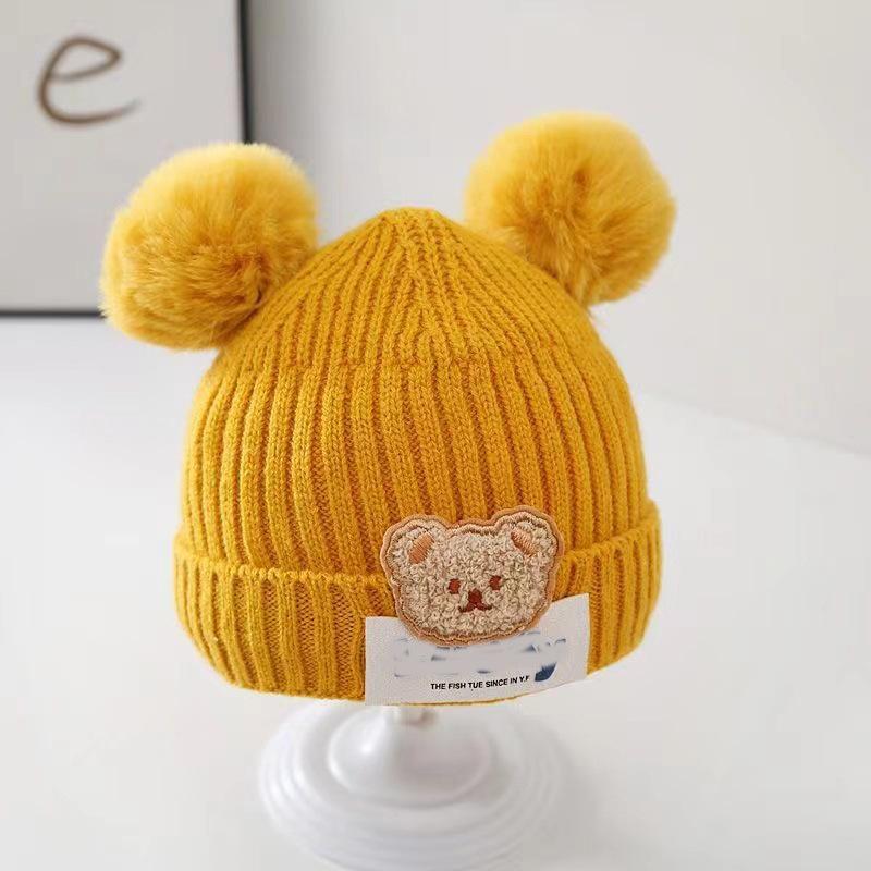 Children's Knitted Wool Hat Cartoon Cute Winter Boys and Girls Winter Baby Hat Warm Ear Protection