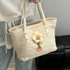 Large-capacity Commuter Straw-woven Portable Bucket Bag Women's 2025 New Summer Trend Fashion Shoulder Armpit Bag