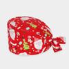 New Christmas Printed Surgical Scrub Cap 100%cotton Sweatband Chef Vet Spa Medical Bouffant Hat