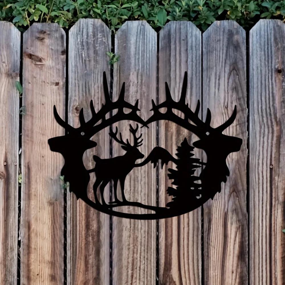 1pc Deer Theme Decor - Exquisite Wall Art Decorations, Modern Bedroom Enhancement with Sticker Mural and Metal Wall Hanging