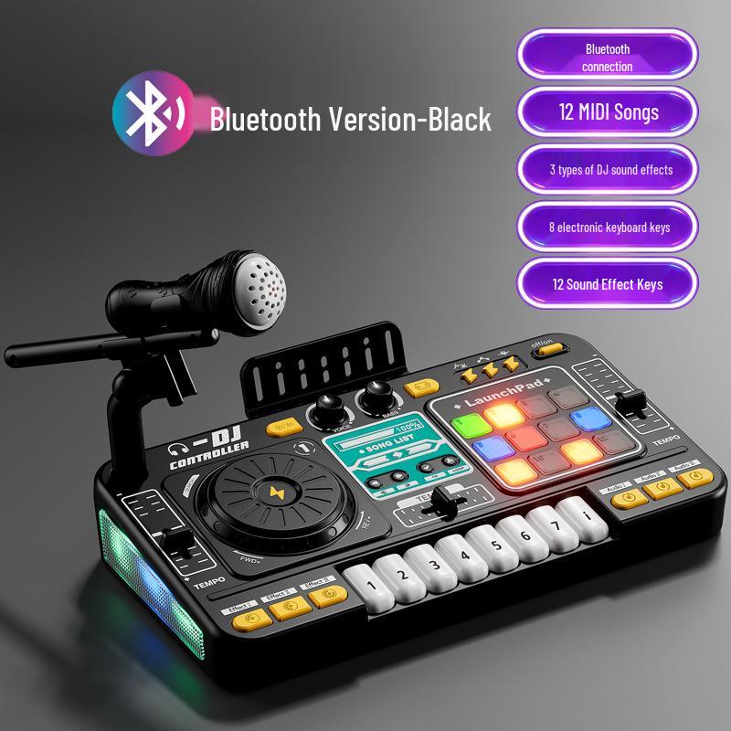 Детский Bluetooth DJ-проигрыватель с перкуссией, светом и микрофоном – Многофункциональная музыкальная игрушка