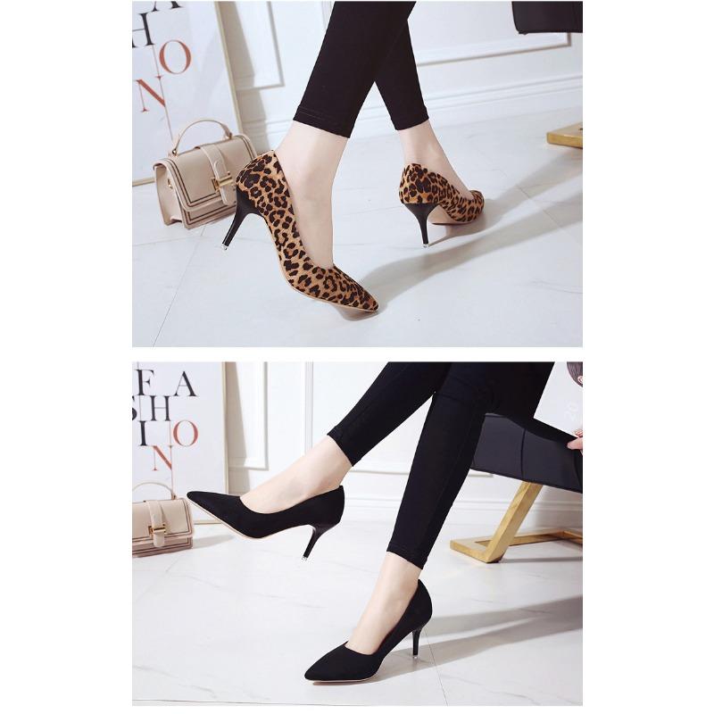 Женские туфли-лодочки на высоком тонком каблуке с острым носком, профессиональная рабочая обувь, черная замша, большой размер, женская обувь