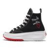Converse Run Star Hike Холщовые Повседневные Нескользящие Износостойкие Высокие Кеды Унисекс Черно-белые