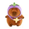 Eggplant Hat Capybara Plush Toy Stuffed Doll Cartoon Home Decoration Kids Gift