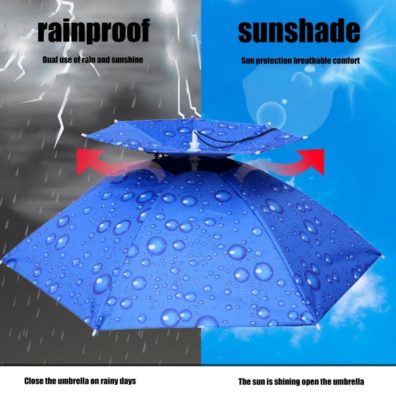 Кепки-зонтики с повязкой на голову, Водонепроницаемая складная шляпа-зонтик, Шляпа-зонтик для головы, Шляпа-зонтик для рыбалки, Дождевая шляпа-зонтик