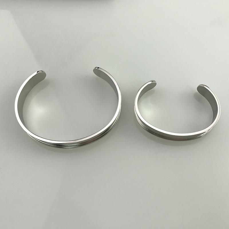 MaiLun 5pcs 10mm wide Open Cuff Bangles basic Stainless Steel Bracelet findings Bracelet for Women Child