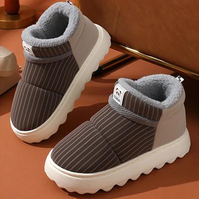 Зимние утепленные плюшевые ботильоны для женщин, зимние нескользящие теплые сноубутсы, женские легкие мягкие ботинки на толстой подошве с хлопковой подкладкой