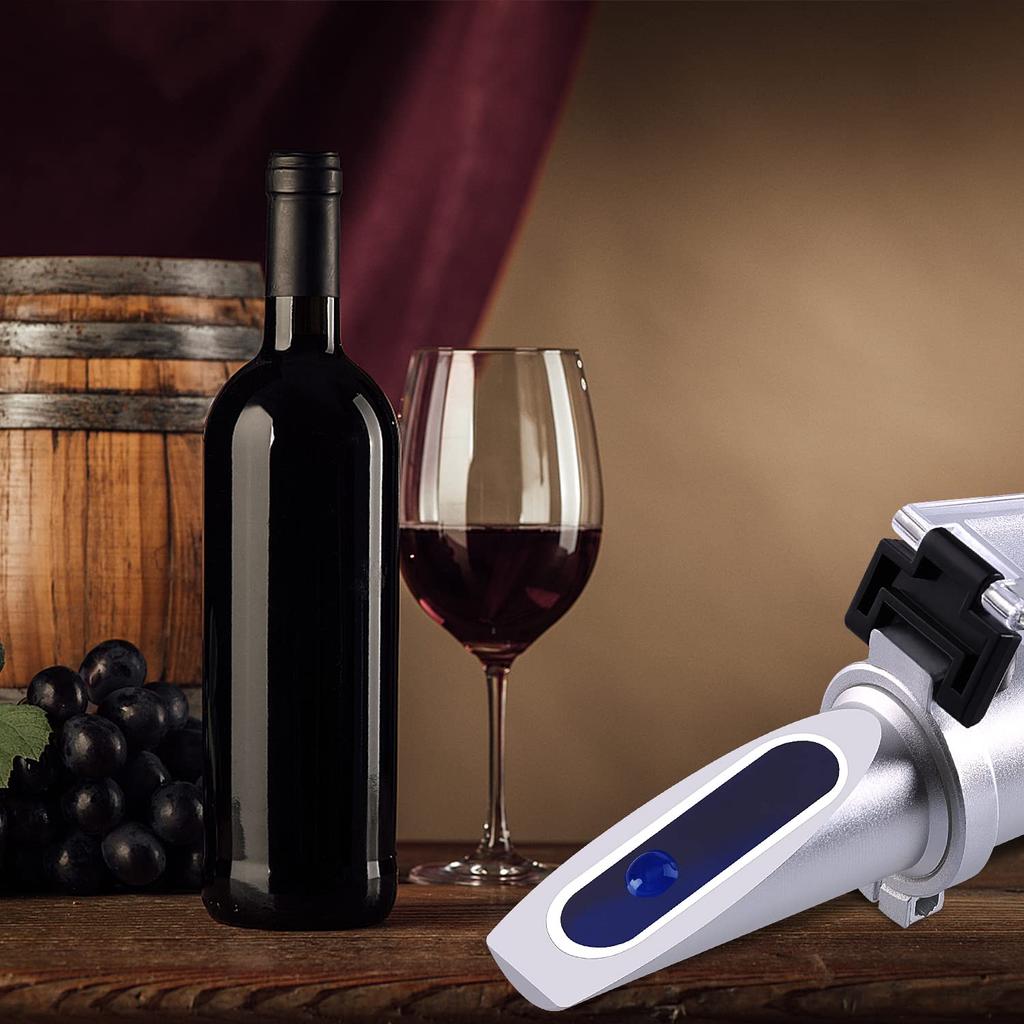 Optical LEERCHUANG Brix Refractometer for Wine Dual Scale Brix Alcohol Wine Refractometer for Measuring Sugar Content and Predicting Wine Alcohol