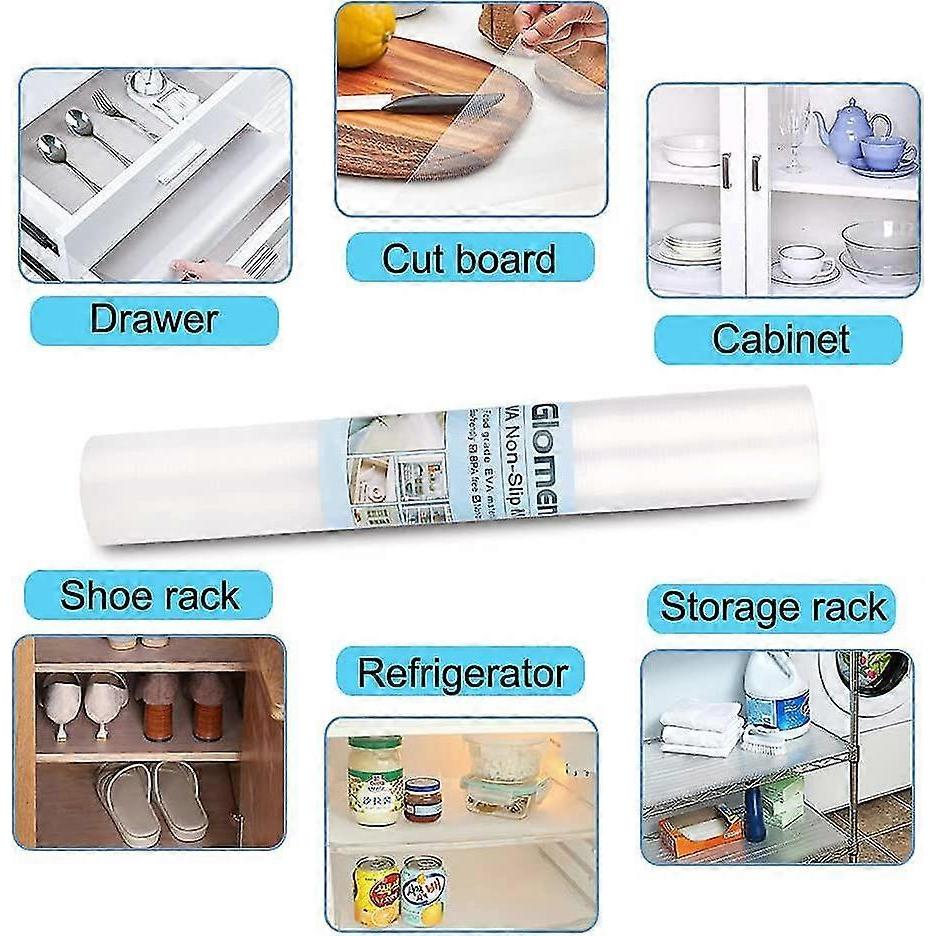 Shelf Liner, Non-slip Cabinet Liner, Washable Oil-proof For Kitchen Cabinet, Shelves, Refrigerator, Storage, Desks, 12 Inches X 20 Ft, Non Adhesive Dr