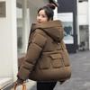 Осень-зима, утепленная теплая парка, женская повседневная однотонная свободная куртка с большим карманом и капюшоном, куртки с хлопковой подкладкой, верхняя одежда