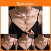 Elegant Simple Layered Baroque Imitation Flat Pearl Necklace For Women In Geometric Style