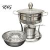 Compact Heat Retention Bowl Chafers And Warmers Set with Glass Lid, Round Stainless Steel Small Buffet Warmer Thermal Serving Bowl, Catering