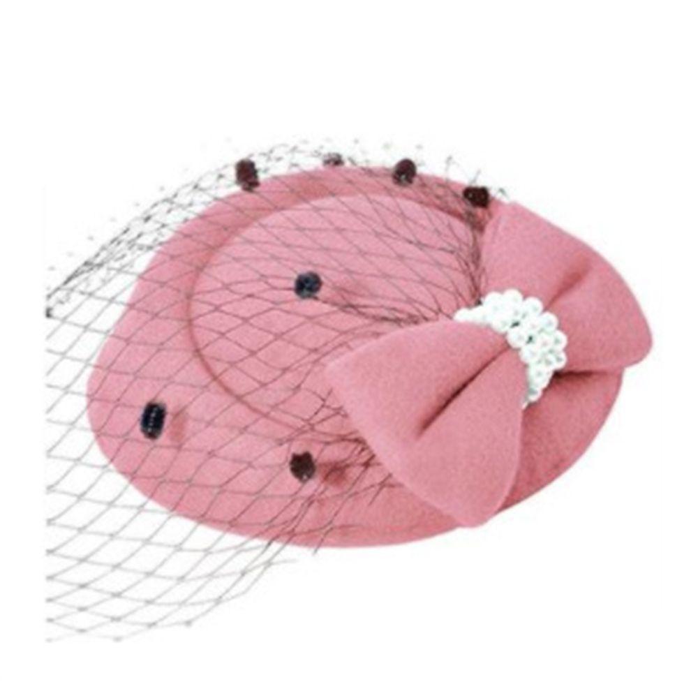 Hats Retro Hairclip Bowknot Veil Bridal Headdress Womens Vintage Hat Fascinator Hair Pillbox Hat
