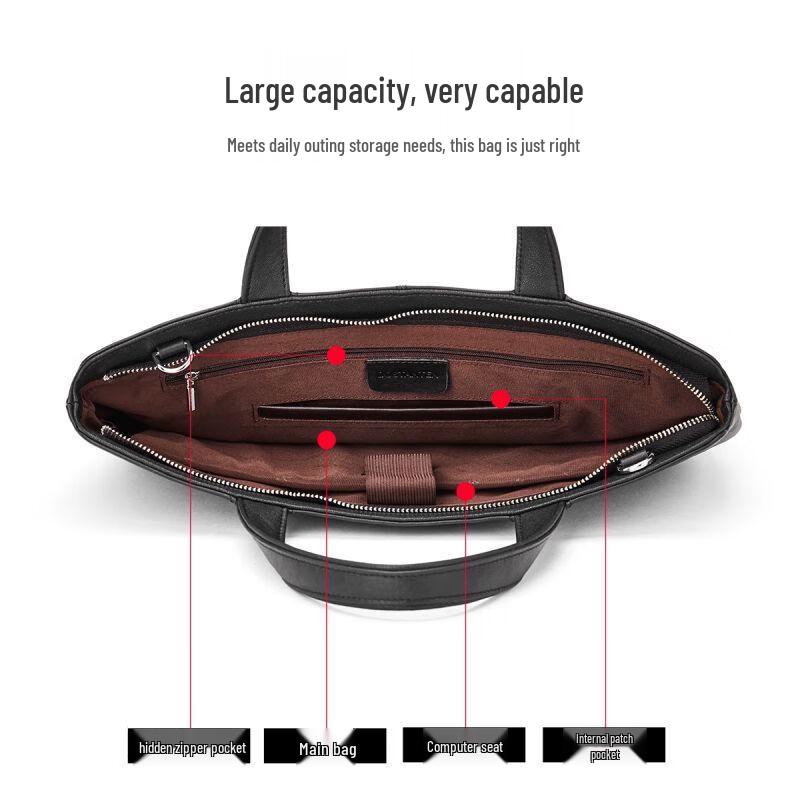 Мужской деловой портфель Bostanten из натуральной кожи