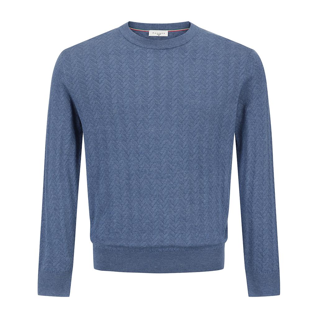 FERRAROMILANO Chevron Round Knit D/Blue (Am0Gtsr10145)