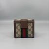 [Pre-Owned] Ophidia Logo Stripe Web Canvas And Leather Short Folded Wallet - Excellent #1IYCMJT