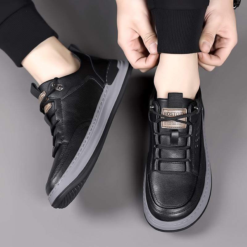 Весенняя мужская обувь из коровьей кожи, дышащая, на мягкой подошве, спортивная, модная, повседневная, кеды, мужская обувь