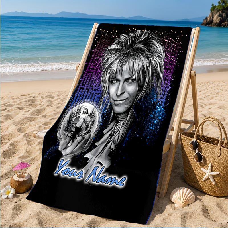 Custom Name Labyrinth Journey Beach Towel Microfiber Beach Towel, Lightweight and Quick-Dry, for Summer Travel, Swimming Pool Gift