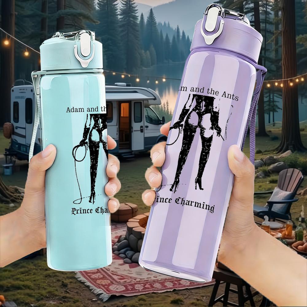 1PC Retro Tall Female Silhouette Minimalist Print 750ml Portable Sports Water Bottle Leakproof Gym Outdoor Travel Drink Cup