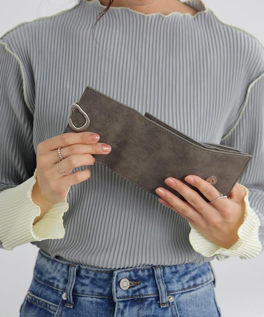 Женский трехскладной кошелек Altro Rose Gray, тонкий, компактный, складной, простой в использовании, с имитацией натуральной кожи, простой дизайн, включает монетницу, мини,