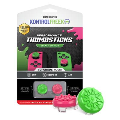 KontrolFreek Freak Splash Kit JOY Performance стик для Nintendo Switch контроллер JOY Улучшенная точность прицеливания вогнутая поверхность x 2 Зеленый_Розовый Средней высоты