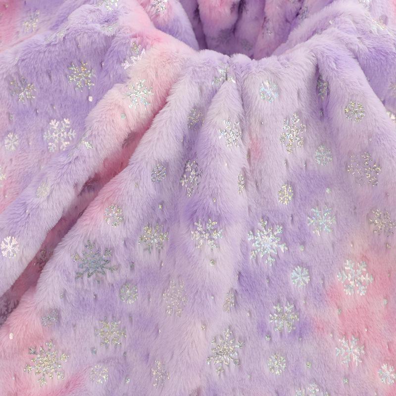 Ткань из бархата и плюша с мехом кролика Snowflake Tie-Dye для игрушек, багажа, обуви и шапок
